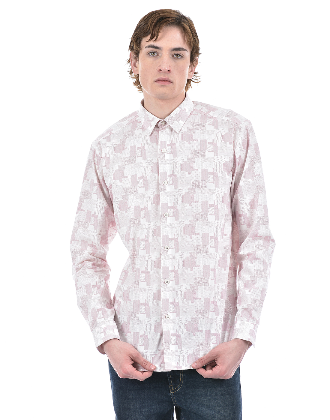 Numero Uno Men Graphic Print Pink Shirt